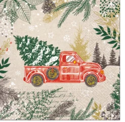 We Care vintage jouluauto EKO-lautasliina 33 x 33 cm 20 kpl/pkt